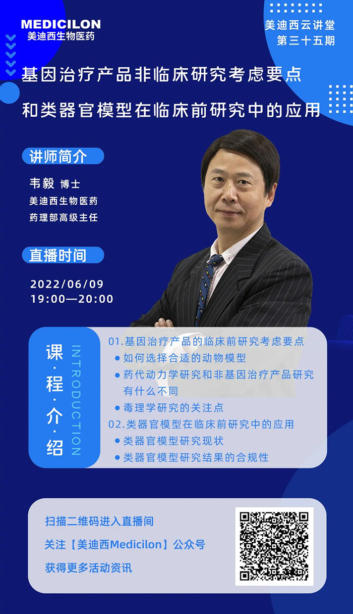 美迪西云讲堂-基因治疗产品非临床研究考虑要点和类器官模型在临床前研究中的应用.jpg 美迪西云讲堂-基因治疗产品非临床研究考虑要点和类器官模型在临床前研究中的应用.jpg